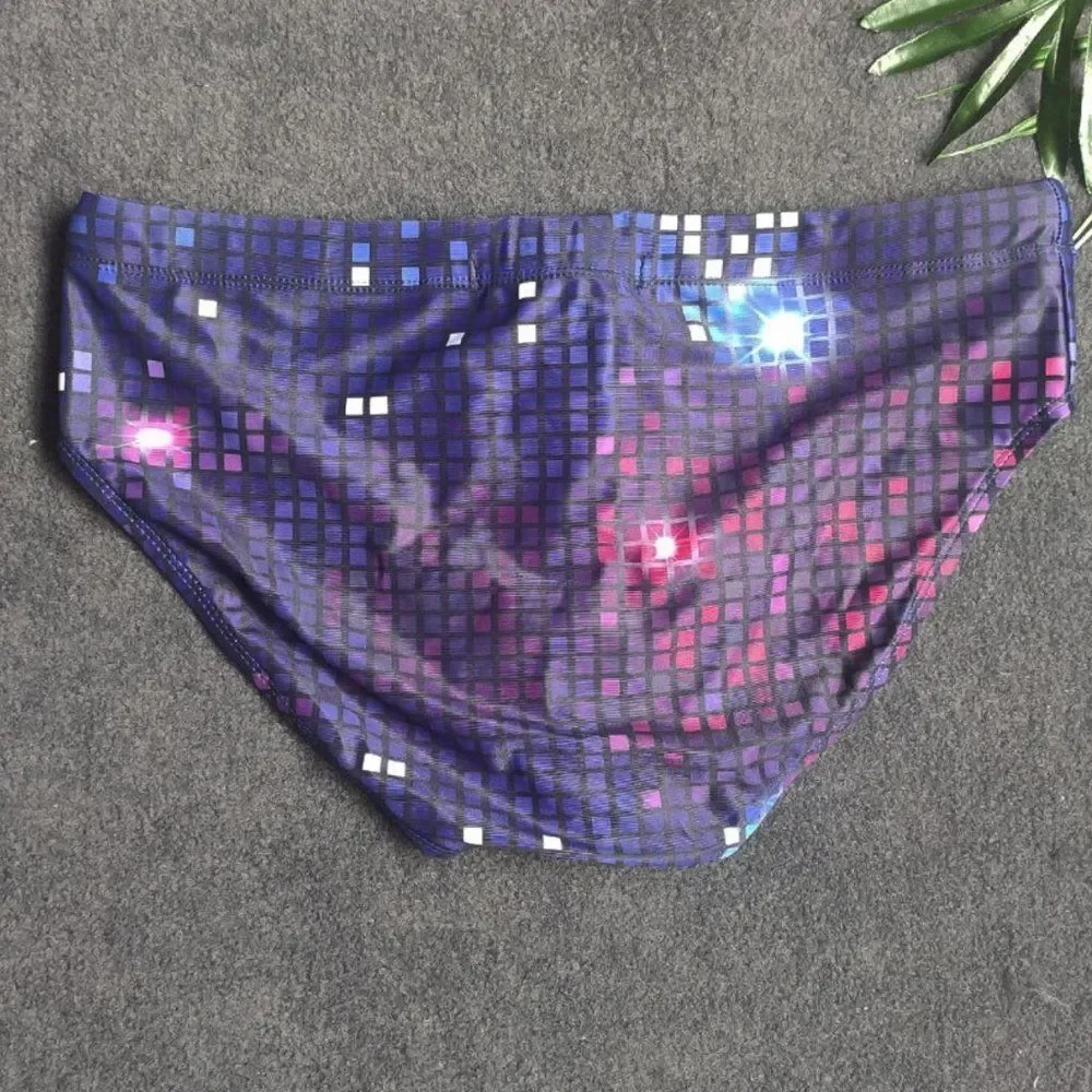 Men's Padded Disco Swim Briefs Pouch Push Up Cup Enhancing M